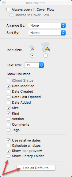 Show library folder