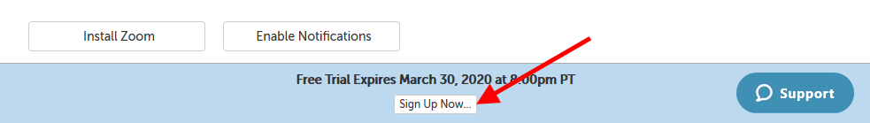 Arrow pointing to Sign Up Now button