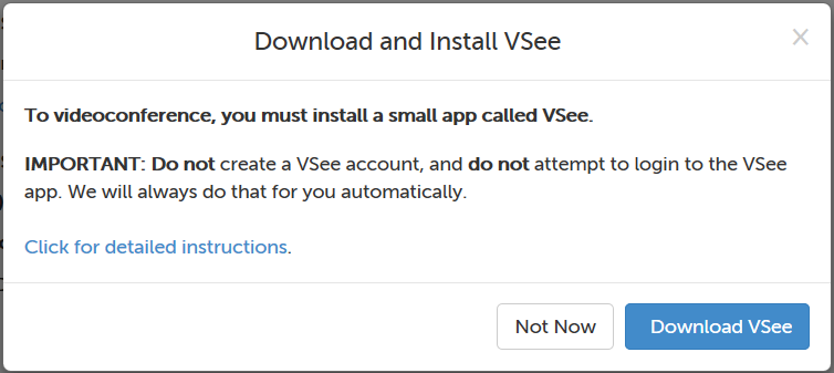 Download and Install VSee message