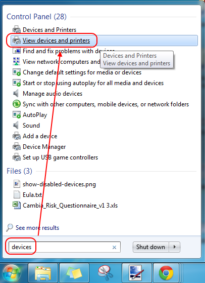 Screencap showing where to search
