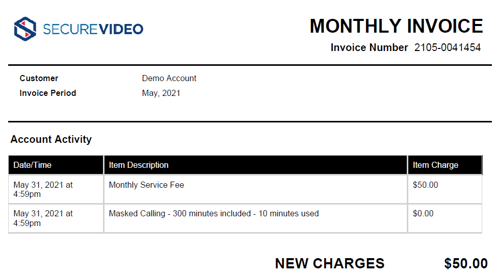 Example of a PDF invoice