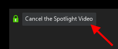 Cancel the Spotlight Video button